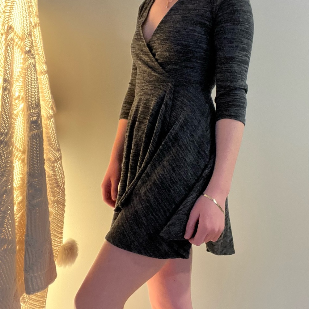 Super Comfortable Grey Long Sleeve Dress